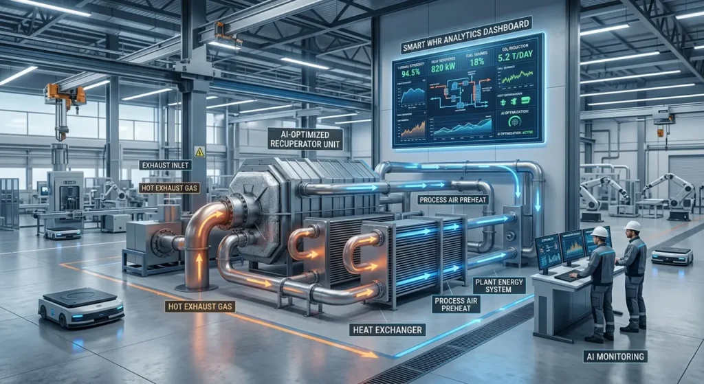 AI based industrial waste heat recovery monitoring system