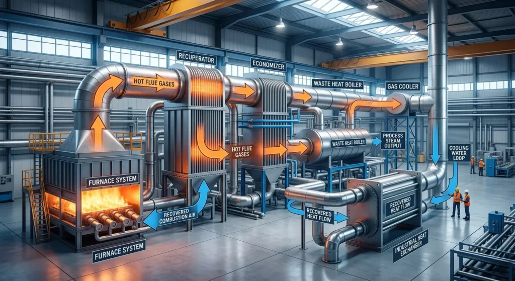 Industrial recuperators economizers and waste heat recovery systems